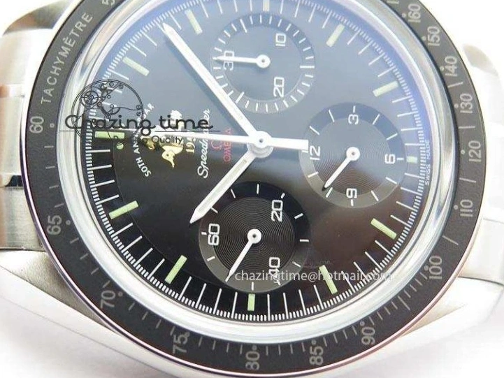 0419 Refined Speedmaster 50th Anniversary Black Dial On SS Bracelet 8232